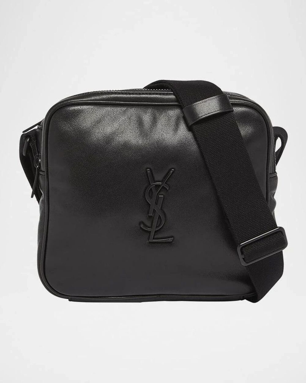 SAINT LAURENT YSL Black Lambskin Leather Niki Cube Crossbody $2000